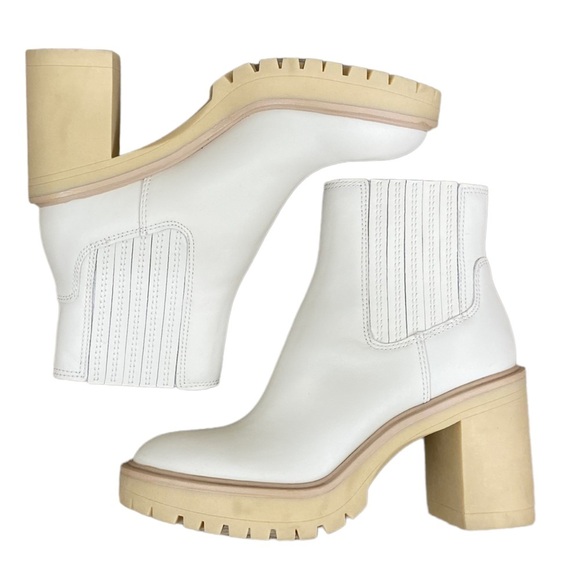 Dolce Vita Caster H2O Ecru Leather Lug Sole Bootie - Picture 6 of 15